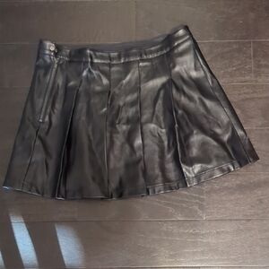 Black PU Leather Skirt